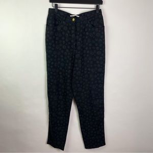 Vintage Linen Trousers High Waisted Black French Linen